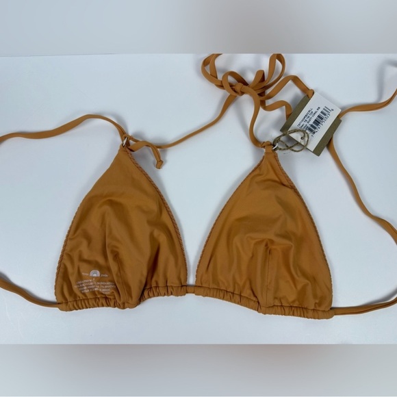 🌻NWT Free People x Toast Bikini Set Tri Top Low Rise Bottom Dusty Coral Rib M/L - Picture 3 of 8